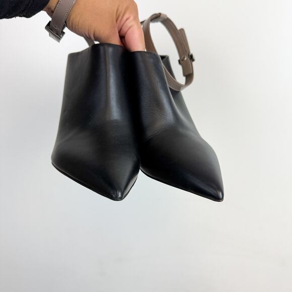 Vince Armon Ankle Strap Mule Pointed Toe Stiletto Heel Black Gray - 9.5 41 - Picture 3 of 9